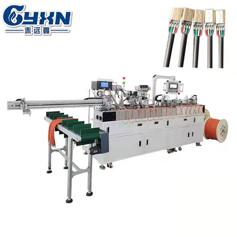 Automatic 4-core USB data cable cutting, stripping and soldering machine
